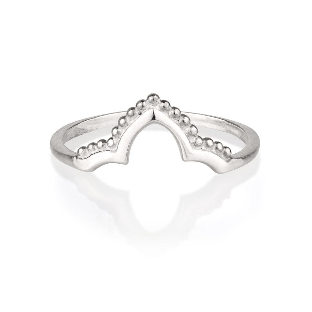 SILVER CROWN STACKING RING