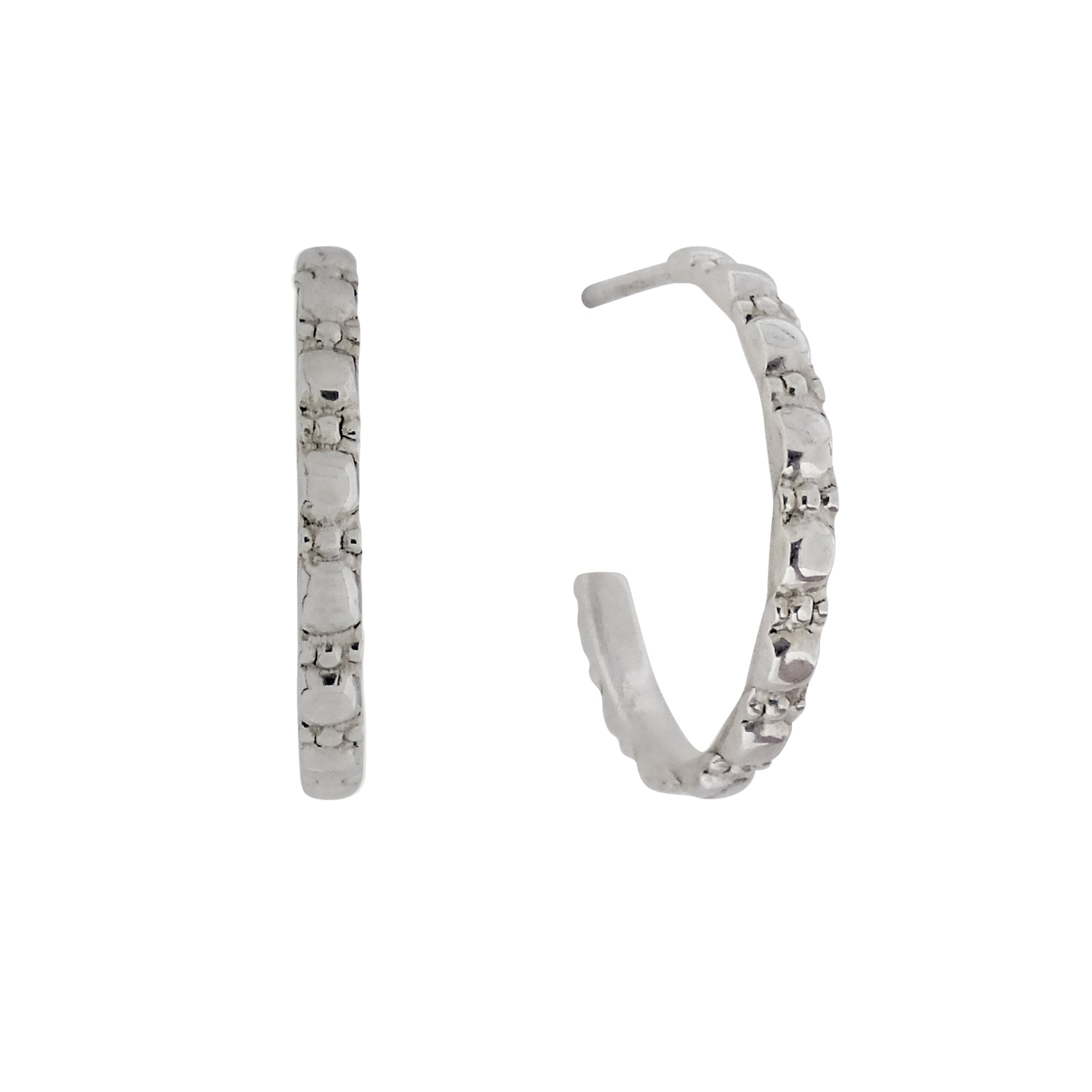 MAHARANI MANIFEST MEDIUM SILVER HOOP EARRINGS