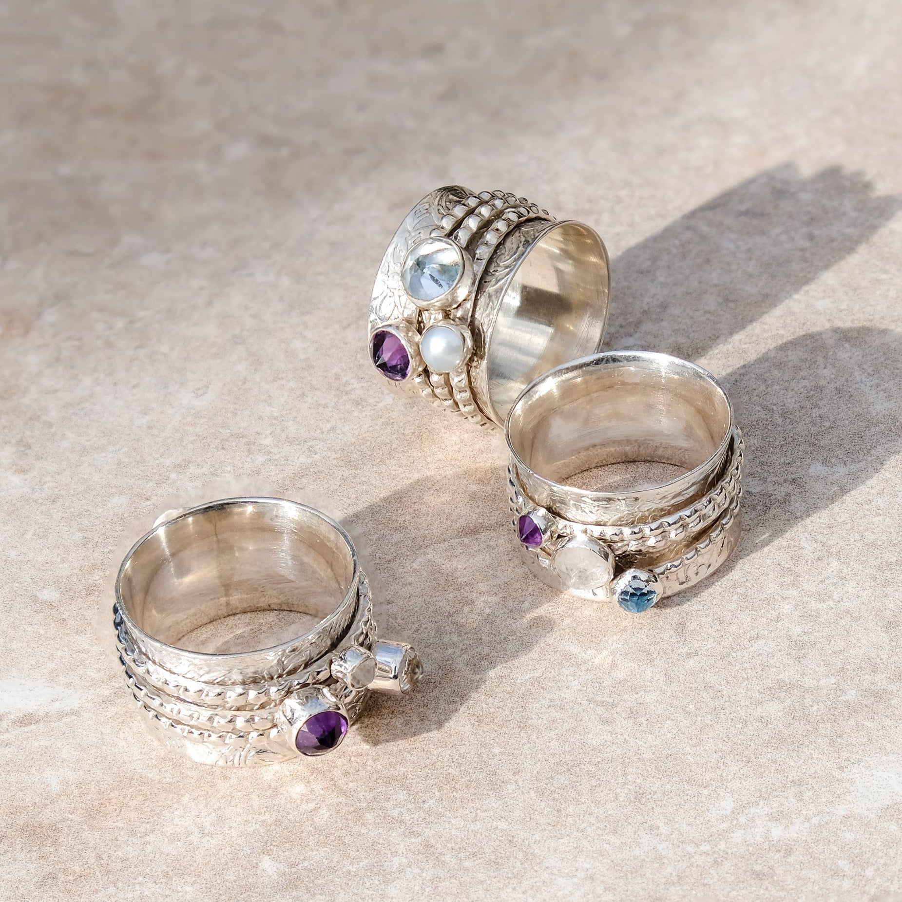 CUSTOM BIRTHSTONE SPIN RINGS